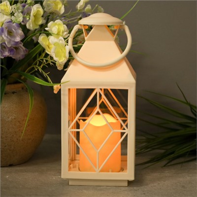 Светильник фонарь настольный Новогодний 27 см белый / YR8241W /уп 30/от батареек