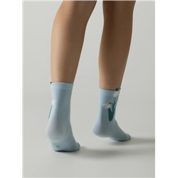 Классические CONTE CLASSIC Удлинённые носки женские из хлопка с пикотом «Подснежник»