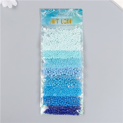 Бисер круглый «Оттенки синего», 8 цветов × 10 г