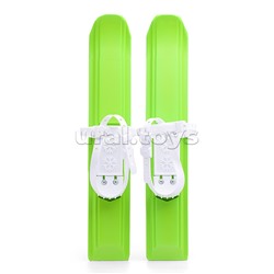 Игровые мини-лыжи "Юниор" салатовые (игрушка детская) 47 см, крепление мягкое пластиковое (в сетке)