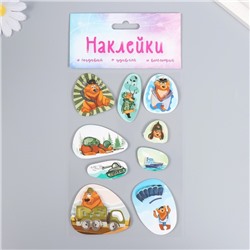 Картонные наклейки для декора «Медведи-защитники», 2 слоя, 17×12 см