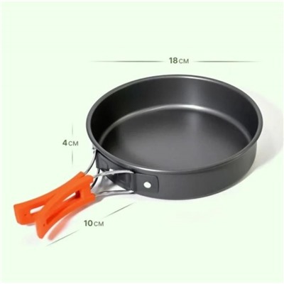 Набор походной посуды 3 в 1 с крышками, складные ручки