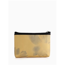Косметичка на молнии плоская, с принтом, жёлтая