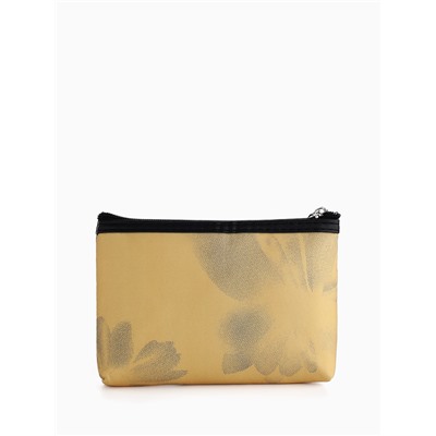 Косметичка на молнии плоская, с принтом, жёлтая
