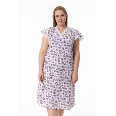 Сорочка хлопковая с кружевом и рукавом-крылышком М325419бс