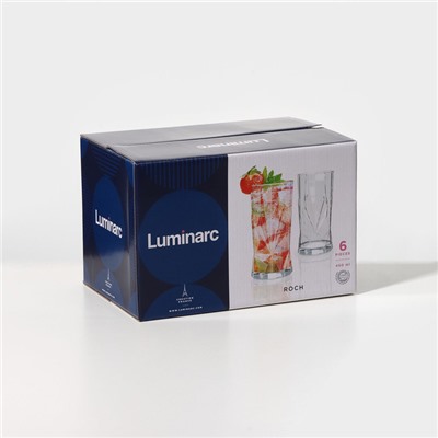 Высокие стаканы Luminarc «Рош», 450 мл, набор 6 шт., стекло, прозрачные