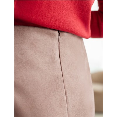 Юбка прямого силуэта из искусственной замши