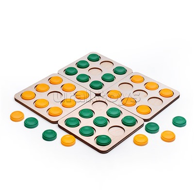 Настольная игра 15,5*15,5*5 "ПЯТЬ шашек В РЯД" дер.