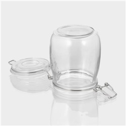 Банка для хранения сыпучих продуктов Доляна «Оптима», 900 мл, 10,5×13,5 см, стекло, с бугельным замком