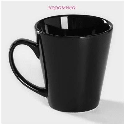 Кружка керамическая Доляна Coffee break, 370 мл, чёрный