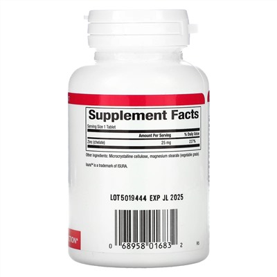 Natural Factors, хелат цинка, 25 мг, 90 таблеток