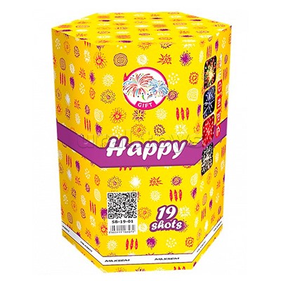 Батарея салютов "Happy" (1,2" х 19 залп.) * в кор. 8 шт. Срок до 01.02.30
