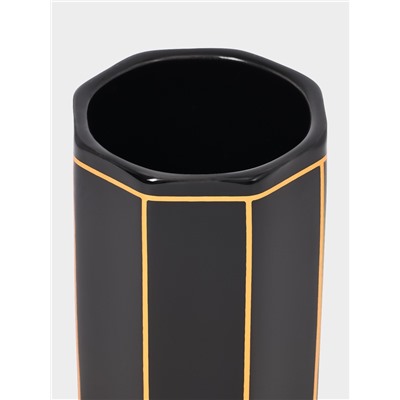 Набор для ванной «Равновесие», 2 предмета, дозатор для мыла, стакан, чёрный