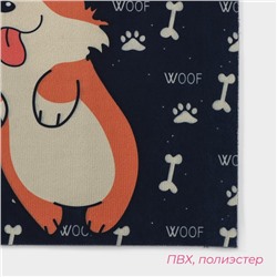 Коврик придверный Доляна «Корги», влаговпитывающий, без окантовки, 39×59 см, чёрный