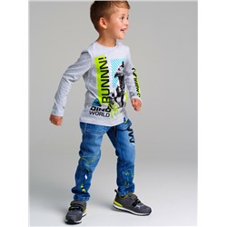 Брюки текстильные джинсовые утепленные флисом для мальчиков