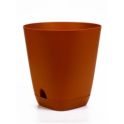 Горшок для цветов «Гранд», 15 л, d=29.5 см, h=31 см, пластиковый, с прикорневым поливом, коричневый