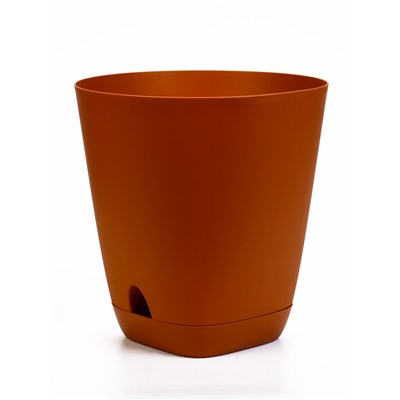 Горшок для цветов «Гранд», 15 л, d=29.5 см, h=31 см, пластиковый, с прикорневым поливом, коричневый