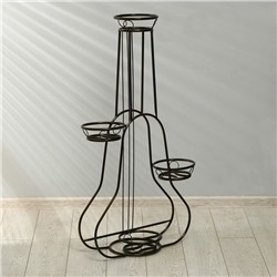 Подставка для цветов, напольная, на 4 горшка, d=14 см, бронзовая, «Гитара»