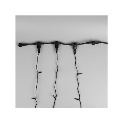 Гирлянда «Клип-лайт» 3 нити по 20 м, IP44, УМС, тёмная нить, 399 LED, свечение белое, мерцание всех светодиодов, 24 В