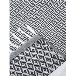 Плед с кисточками «Этель» East, 100×180 см, тёмно-серый