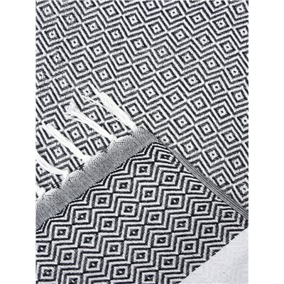 Плед с кисточками «Этель» East, 100×180 см, тёмно-серый