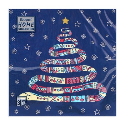 Новогодние салфетки бумажные Home Collection Classic «Год змеи», 3 слоя, 33х33 см, 20 шт