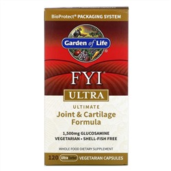 Garden of Life, FYI Ultra, универсальная формула для суставов и хрящей, 120 вегетарианских капсул UltraZorbe
