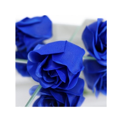 Мыльные розы и медвежонок, набор синий