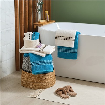 Полотенце махровое Love Life «Адажио» 70×140 см, морской, 100% хл, 450 г/м²