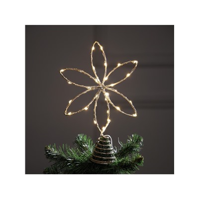 Светодиодная фигура «Цветок», 26×26×4 см, 30 LED, от батареек ААх3, фиксинг, свечение тёплое белое