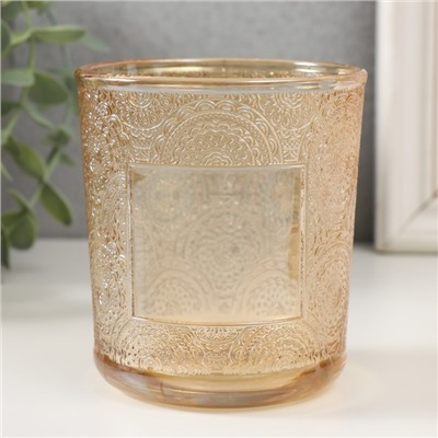 Банка для свечей стеклянная «Сиеста» прозрачный оранжевый 350 мл 8.5×8.5×10 см