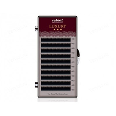 RuNail, Ресницы для наращивания Luxury, Ø 0,1 мм, №9, изгиб D, 12 линий