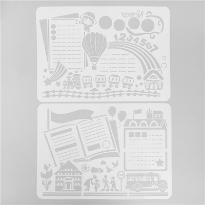 Трафарет «Познавая мир», со строчками набор 6 шт., 27×38.5 см