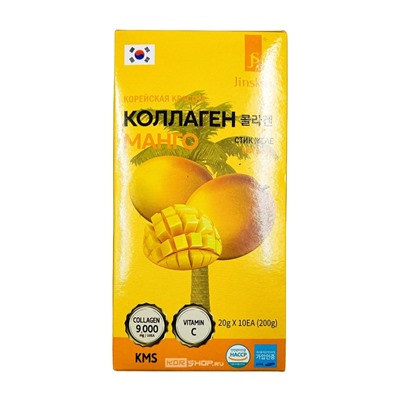 Коллагеновое желе с манго и витамином С в стиках Jinskin, Корея, 200 г (10 стиков по 20 г) Акция