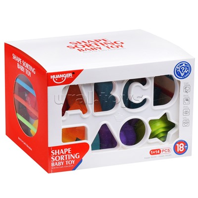 Сортер тактильный "ABCD" в коробке