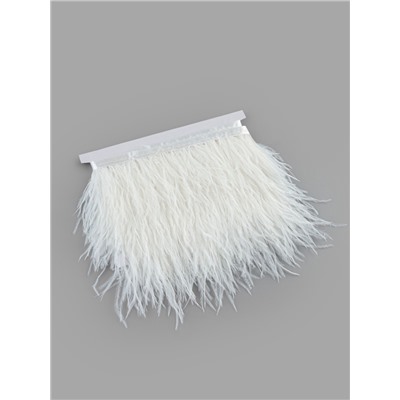 Перья страуса декоративные, на ленте, 8-10 см, 5±0.5 м, белые