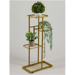 Подставка для цветов Greengo, 4 полки, 43×22×82 см, напольная, металл, цвет золотой