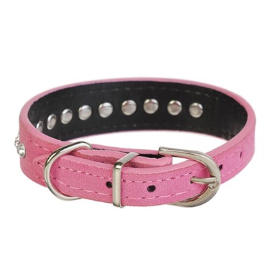 Ошейник «Бархат и стразы», 31×1.3/2 см, ОШ 22-28 см, розовый