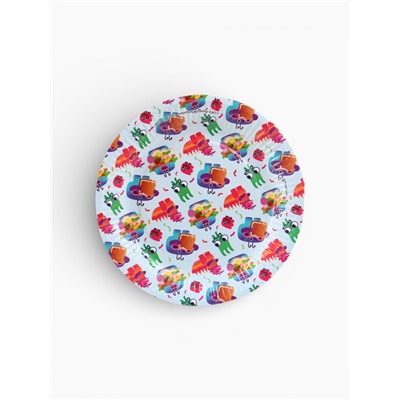 Набор одноразовой бумажной посуды, 20 предметов: 10 стаканов, 10 тарелок, Ум и Хрум