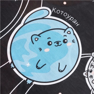 Постельное бельё 1.5-спальное «Этель» Cats and space, бязь