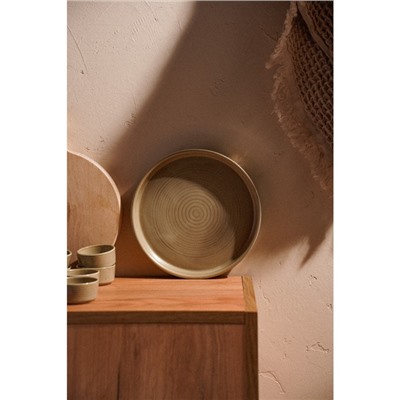 Тарелка обеденная фарфоровая SL Home «Песчаный бриз», d=21 см, бежевая