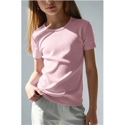 Футболка для девочки в рубчик из рибаны Happyfox