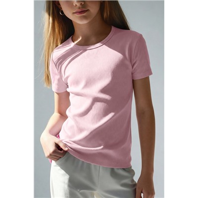 Футболка для девочки в рубчик из рибаны Happyfox