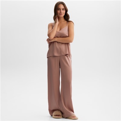 Пижама женская (майка, брюки) KAFTAN Silk, размер 48, пудровая
