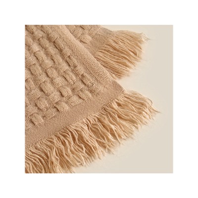 Плед с бахромой SL Home Relief, 130×170 см, бежевый, акрил 100%