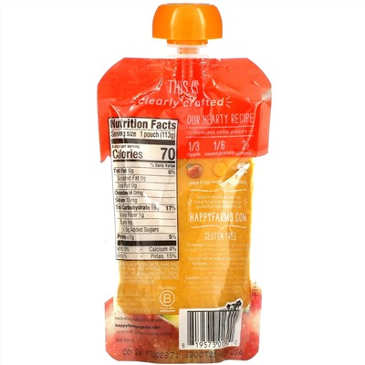 Happy Family Organics, Happy Baby, Organic Baby Food, Stage 2, Apples, Sweet Potatoes & Granola, 4 oz (113 g)