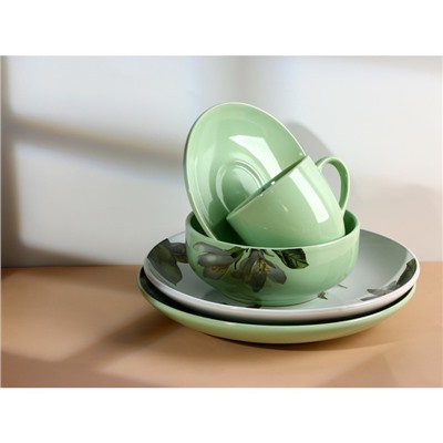 Тарелка суповая керамическая Lemon flowers, 550 мл, d=14.5 см