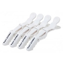 Harizma Набор зажимов для волос усиленные / Jumbo, 14 см, 4 шт., белый 12166