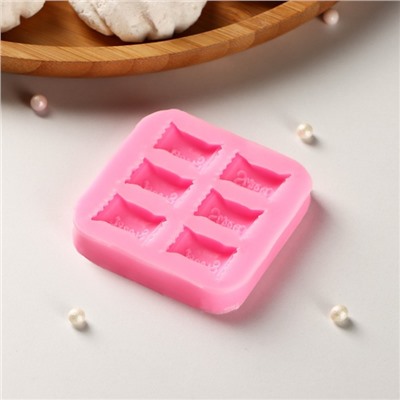 Молд Sweet, силикон, 6×6×1 см, цвет розовый