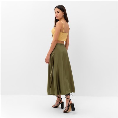 Юбка на запах миди женская MIST, Classic Collection, размер S-M, хаки